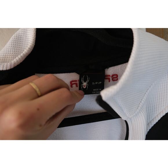 Spyder Mens Raider Full Zip Jacket White and Black, Size Small - Picture 4 of 6